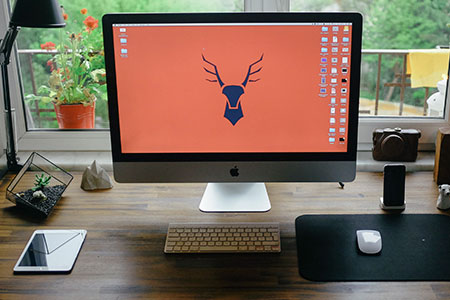 Graphic-designer-work-desk-with-iMac